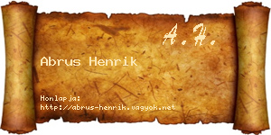 Abrus Henrik névjegykártya