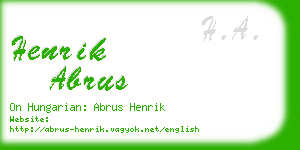 henrik abrus business card